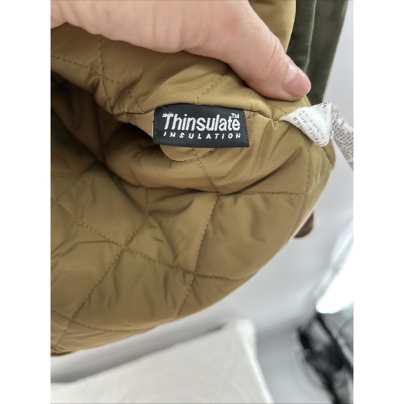 LL BEAN Mens Chore/Barn Jacket, Loden Green w/ Brown Corduroy Collar & Cuffs, XL - Picture 9 of 10